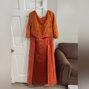 Burnt Orange Mother of the Bride Dress